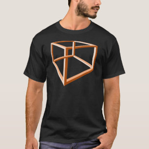 目の錯覚の不可能な錯覚3dの幾何学 tシャツ