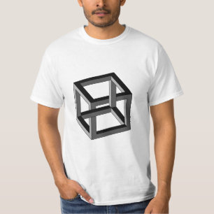 目の錯覚-不可能な立方体 Tシャツ