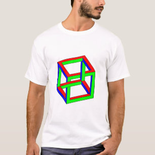 目の錯覚-不可能なRGBの立方体 Tシャツ