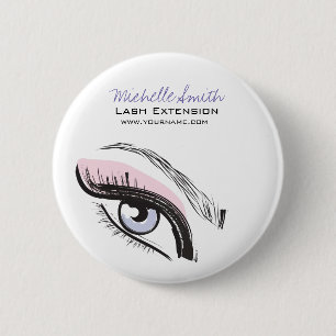 目の長いまつげLash拡張アイコン 缶バッジ