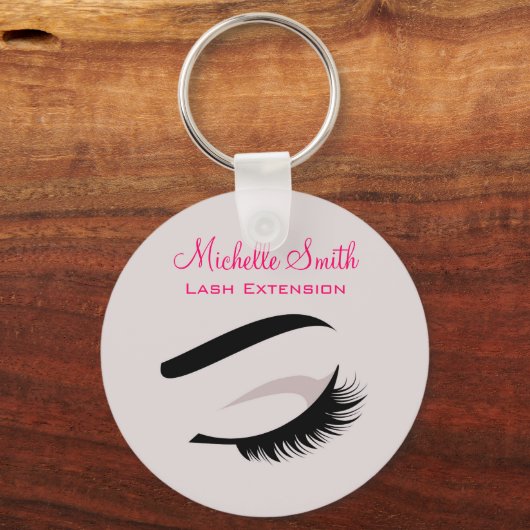 目の長いlashesラッシュエクステンションブランディング キーホルダー (正面)