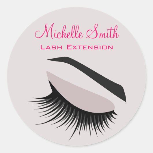 目の長いlashesラッシュエクステンションブランディング ラウンドシール (正面)