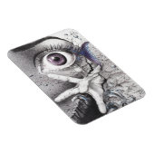 目の魚と手のドリームシュールスケッチアート マグネット (右側)