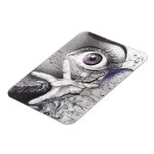 目の魚と手のドリームシュールスケッチアート マグネット (左側)