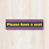 目はっきりしたを引く「どうぞ席を取って」 サインプレート (正面)