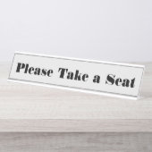 目はっきりしたを引く「どうぞ座って」 デスクネームプレート (正面)