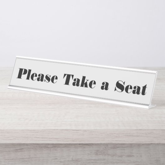 目はっきりしたを引く「どうぞ座って」 デスクネームプレート (正面)