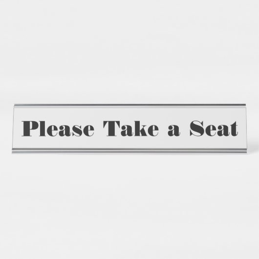 目はっきりしたを引く「どうぞ座って」 デスクネームプレート (正面)