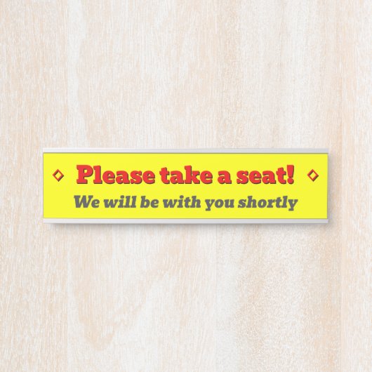 目はっきりしたを引く「座ってくれ!」 サインプレート (正面)