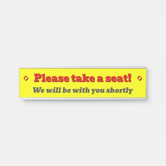 目はっきりしたを引く「座ってくれ！」 サインプレート (正面)