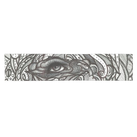 目は白黒目会います ショートテーブルランナー (横)