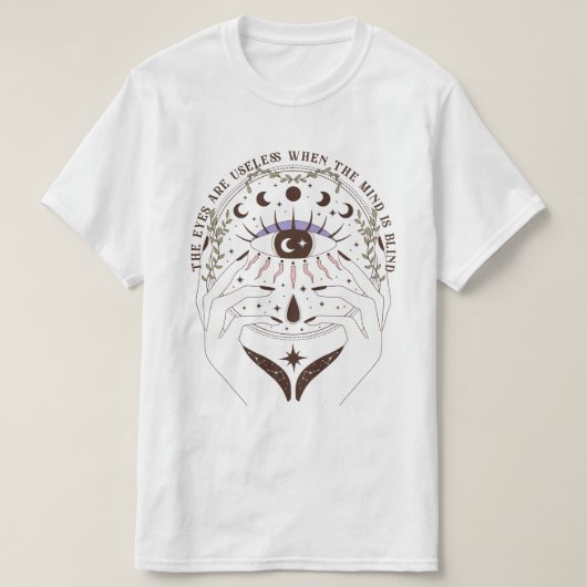 目は盲目に見ても無用だ Tシャツ (デザイン正面)