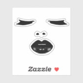 目は黒い口紅の唇は芸術を作ポップ・アートのる シール (シート)