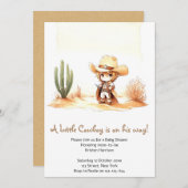 目まいがするワイルドウエストカウボーイベビーシャワー 招待状 (正面/裏面)