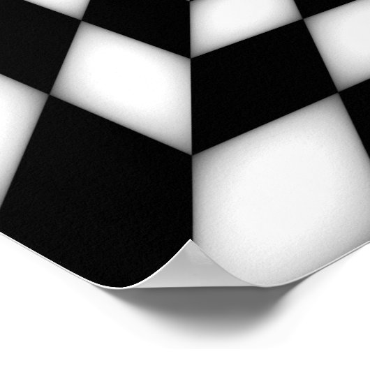 目まい明るい市松模様にの部屋 ポスター (角)