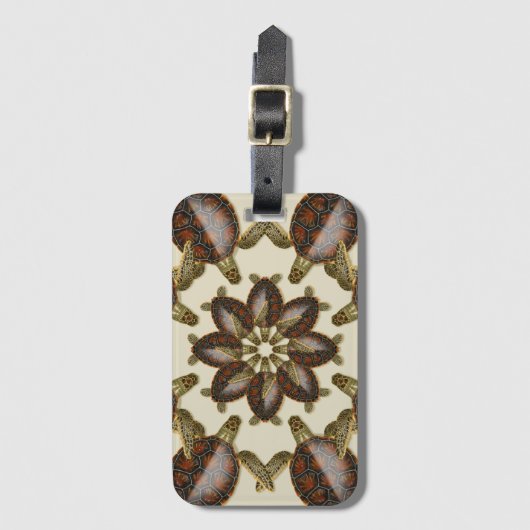 目まぐるしいアオウミガメのHatchlingsの荷物のラベル ラゲッジタグ (正面縦)