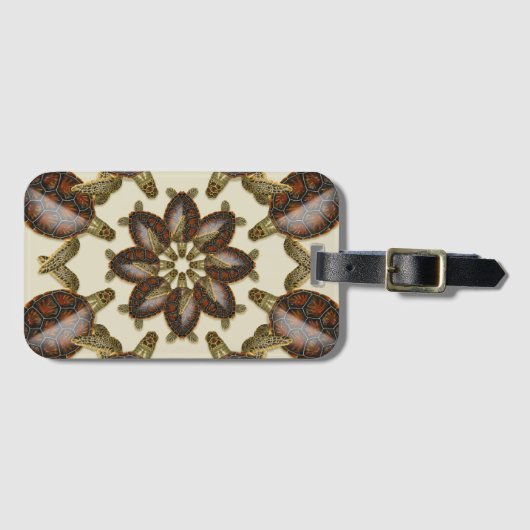 目まぐるしいアオウミガメのHatchlingsの荷物のラベル ラゲッジタグ (正面横)