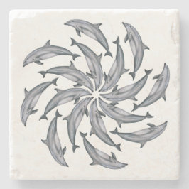 目まぐるしいバンドウイルカの石のコースター ストーンコースター