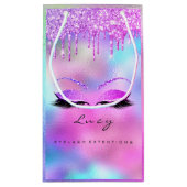 目まぶしメイクアップブライダル名グリッターホログラフィック スモールペーパーバッグ (裏面)