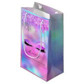 目まぶしメイクアップブライダル名グリッターホログラフィック スモールペーパーバッグ (正面アングル)