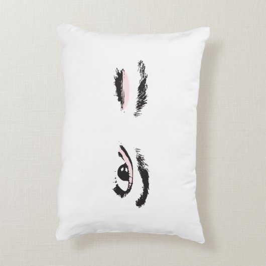 目をまばたきさせるかわいらしいピンク アクセントクッション (裏面(縦))