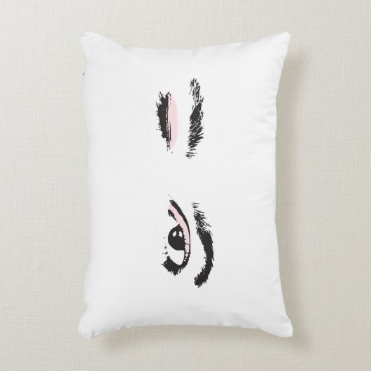 目をまばたきさせるかわいらしいピンク アクセントクッション (正面(垂直))