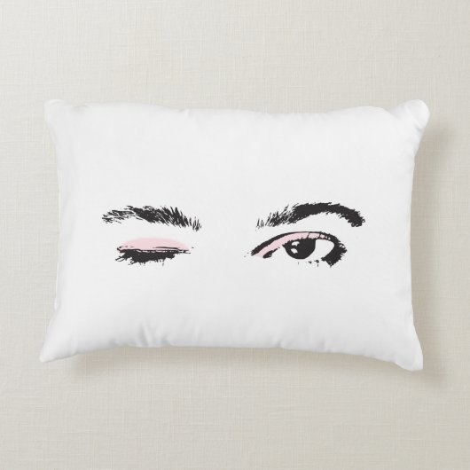 目をまばたきさせるかわいらしいピンク アクセントクッション (裏面)