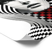 目をエレガント引く壁飾り女性 ポスター (角)