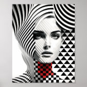 目をエレガント引く壁飾り女性 ポスター (正面)