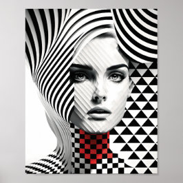 目をエレガント引く壁飾り女性 ポスター