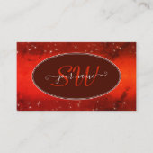 目をキャッチ赤いマーブルグリッタースターズMonogram 名刺 (正面)
