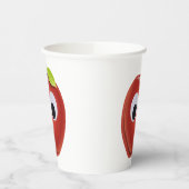 目をグーグルで赤いリンゴパーソナライズされた- 紙コップ (左)