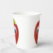 目をグーグルで赤いリンゴパーソナライズされた- 紙コップ (右)