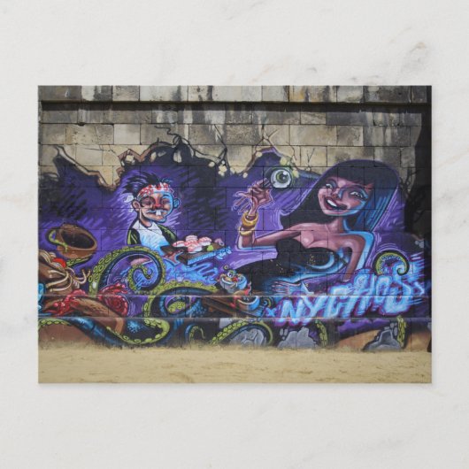 目をフォークに ポストカード (正面)