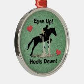 目を上げて！かかとを下ろ！馬のジャンパー メタルオーナメント (右)