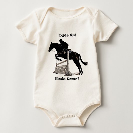 目を上げて！かかとを下ろ！馬 ベビーTシャツ (正面)