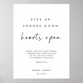 目を上げる電話を下げるハートを開くプラグ抜き式 ポスター