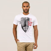 目を上に白おもしろい Tシャツ (正面フル)