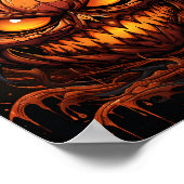 目を使ったマンガのハロウィーンの怖い不気味かぼちゃ ポスター (角)