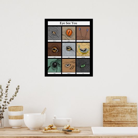 目を参照してあなた動物のプン、動物の目 ポスター (キッチン)