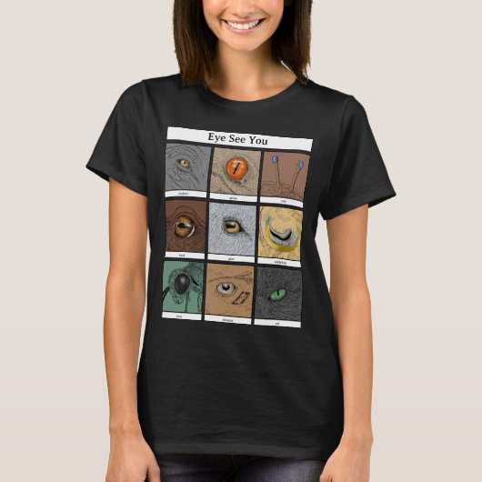 目を参照してあなた動物のプン、動物の目 Tシャツ (正面)