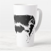 目を合わせたスナックのパトロール カフェラテマグ (右アングル)