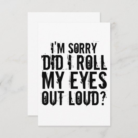 目を大きくし転がてごめんなさい サンキューカード (正面/裏面)