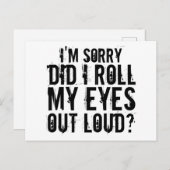 目を大きくし転がてごめんなさい ポストカード (正面/裏面)