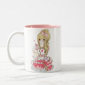 目を奪うようなかわいいのためのPinkarol ツートーンマグカップ