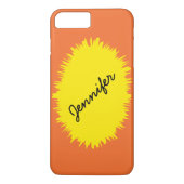 目を引くオレンジと黄色、名パーソナライズされた前 Case-Mate iPhoneケース (裏面)