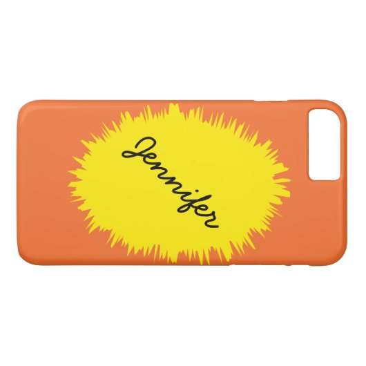 目を引くオレンジと黄色、名パーソナライズされた前 Case-Mate iPhoneケース (裏面(横))