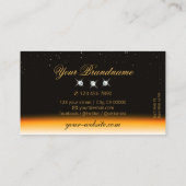 目を引くオレンジ色の黒い輝く宝石スタイリッシュ 名刺 (裏面)