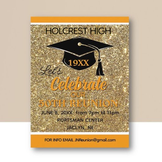 目を引くクラス再会招待状のポストカード シーズンポストカード