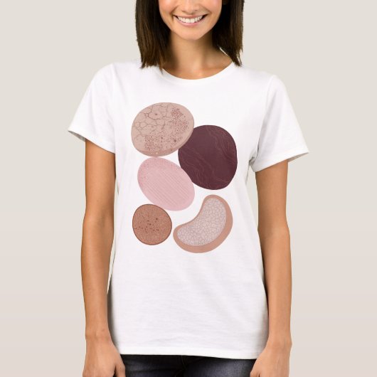 目を引くグレー抽象芸術グラフィックデザイン Tシャツ (正面)